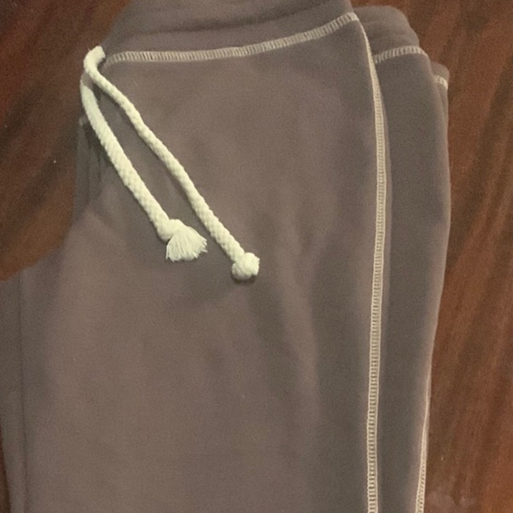 Brown Jogger Pants with Cream Drawstring